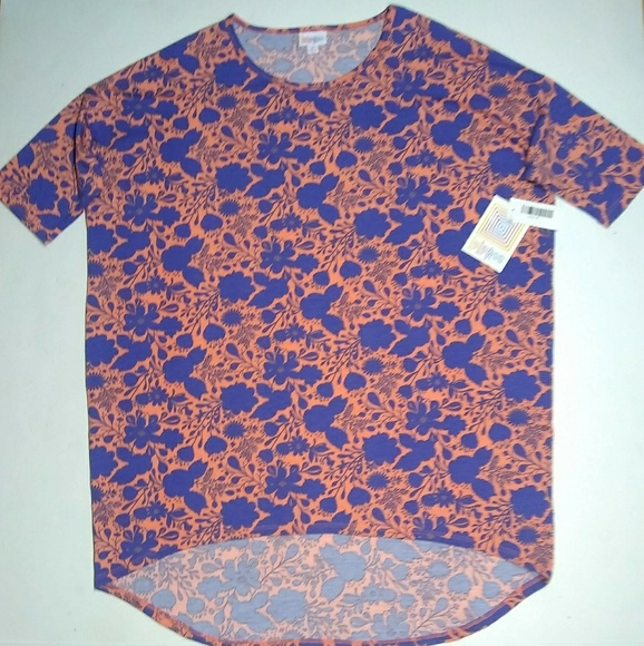 LuLaRoe Irma Tunic Top Size M Pink & Blue Floral - Picture 6 of 7